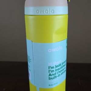 Owala Insulated Water Bottle in Yellow and Light Blue